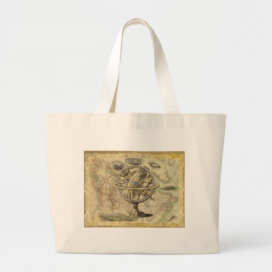 Old British America Explare Polar Bear Compass Map Jumbo Stoffbeutel (Vorne)