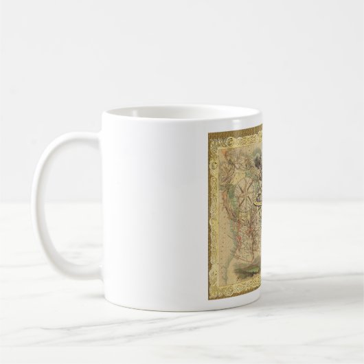 Old British America Explare Polar Bear Compass Map Kaffeetasse (Links)