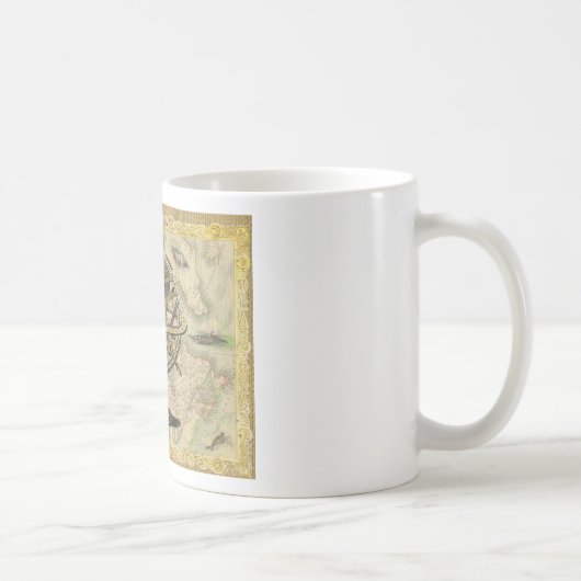 Old British America Explare Polar Bear Compass Map Kaffeetasse (Rechts)