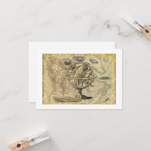 Old British America Explare Polar Bear Compass Map Karte (Vorderseite/Rückseite Beispiel)