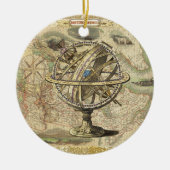 Old British America Explare Polar Bear Compass Map Keramik Ornament (Vorne)