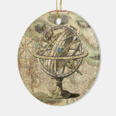 Old British America Explare Polar Bear Compass Map Keramik Ornament (Links)