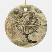 Old British America Explare Polar Bear Compass Map Keramik Ornament (Hinten)