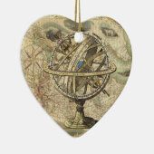 Old British America Explare Polar Bear Compass Map Keramikornament (Rechts)