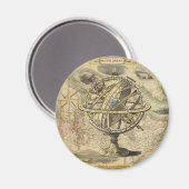 Old British America Explare Polar Bear Compass Map Magnet (Vorderseite/Rückseite)