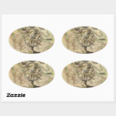 Old British America Explare Polar Bear Compass Map Ovaler Aufkleber (Blatt)