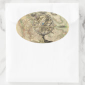 Old British America Explare Polar Bear Compass Map Ovaler Aufkleber (Tasche)