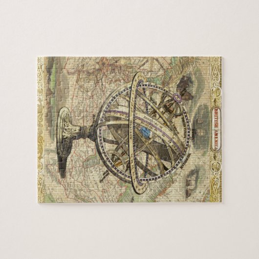 Old British America Explare Polar Bear Compass Map Puzzle (Horizontal)