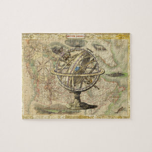 Old British America Explare Polar Bear Compass Map Puzzle