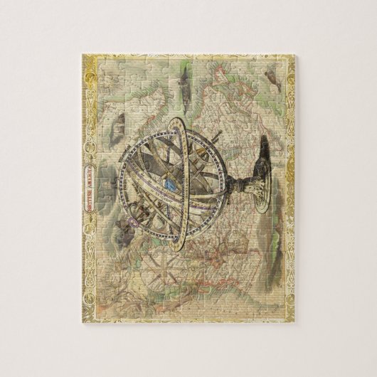 Old British America Explare Polar Bear Compass Map Puzzle (Vertikal)