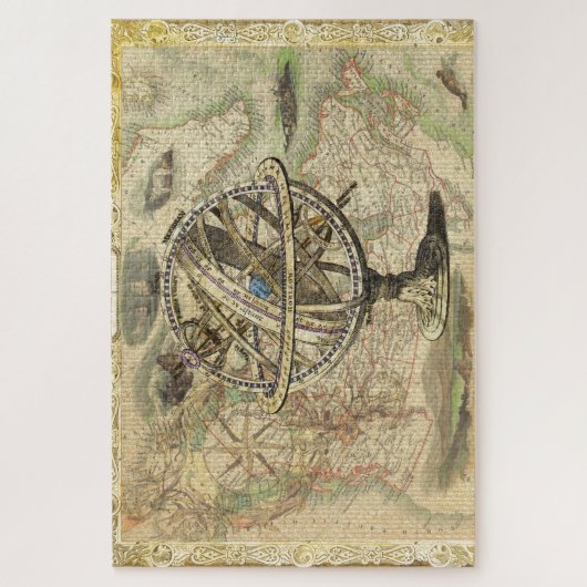 Old British America Explare Polar Bear Compass Map Puzzle (Vertikal)