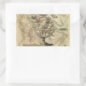 Old British America Explare Polar Bear Compass Map Rechteckiger Aufkleber (Tasche)