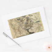 Old British America Explare Polar Bear Compass Map Rechteckiger Aufkleber (Umschlag)