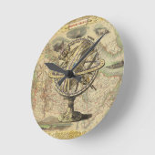 Old British America Explare Polar Bear Compass Map Runde Wanduhr (Winkel)