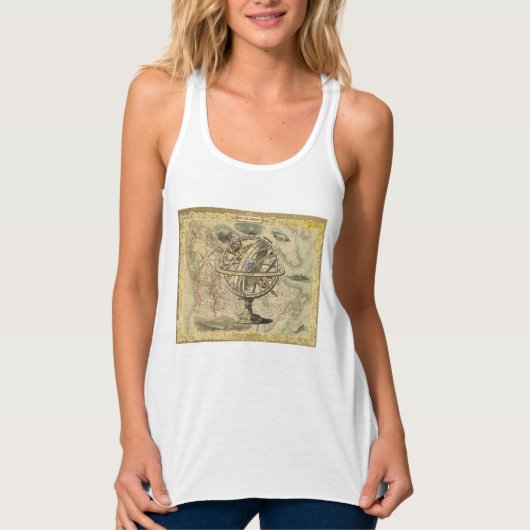 Old British America Explare Polar Bear Compass Map Tank Top (Vorderseite)