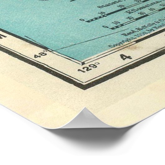 Old British Columbia Canada Map (1903) Poster (Ecke)