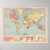 Old British Empire Naval Warship Map (1907) Poster (Vorne)