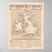 Old British Isles Invasion Map (1909) Poster (Vorne)
