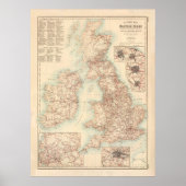 Old British Isles Railway Map (1872) Poster (Vorne)