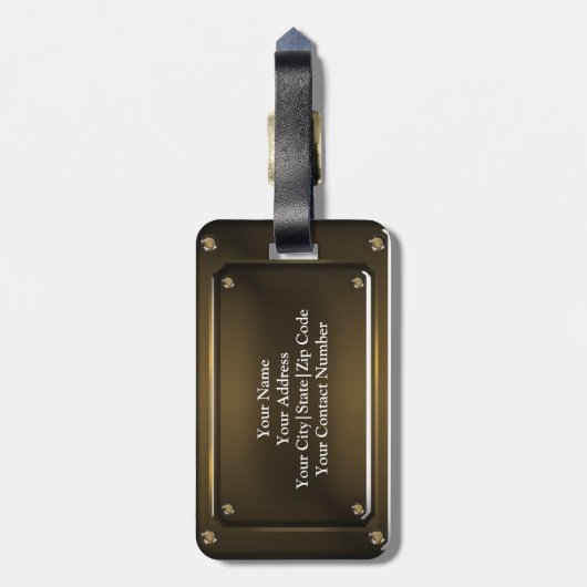 Old Bronze Metal (simuliert) Gepäckmarke Gepäckanhänger (Rückseite vertikal)
