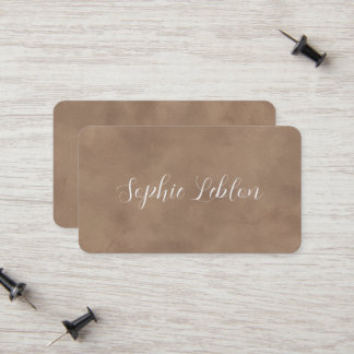 Old Brown Contact Card with Handwritten Name Telefonnummerkarte