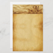 OLD BROWN PARCHER Monogramm Briefpapier (Vorne/Hinten)