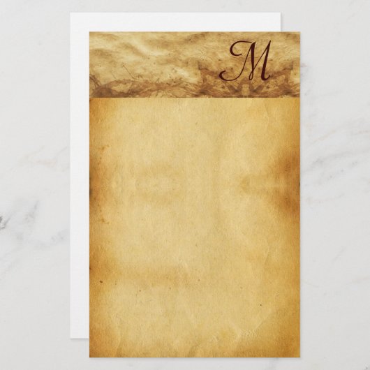 OLD BROWN PARCHER Monogramm Briefpapier (Vorne/Hinten)