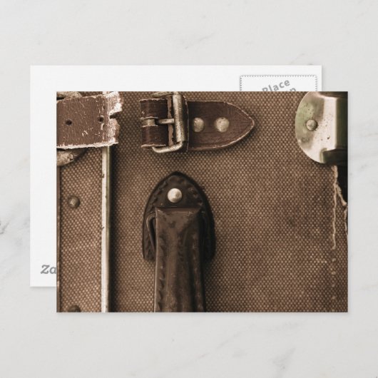 Old Brown Suitcase Postkarte (Vorne/Hinten)