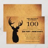 Old Buck 100. Geburtstagsfeier Einladung (Vorne/Hinten)