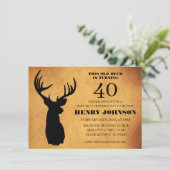 Old Buck 40. Geburtstag Party Einladung (Stehend Vorderseite)