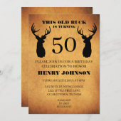 Old Buck 50. Geburtstagsparty Einladung (Vorne/Hinten)