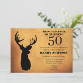 Old Buck 50. Geburtstagsparty Einladung (Stehend Vorderseite)
