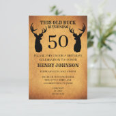 Old Buck 50. Geburtstagsparty Einladung (Stehend Vorderseite)