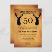 Old Buck 50. Geburtstagsparty Einladung (Vorne/Hinten)