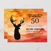 Old Buck 50. Geburtstagsparty Einladung Postkarte (Vorne/Hinten)