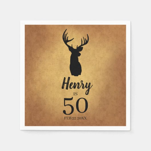 Old Buck 50. Geburtstagsparty Napkins Serviette (Vorderseite)