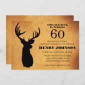 Old Buck 60. Geburtstagsparty Einladung (Vorne/Hinten)