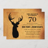 Old Buck 70. Geburtstagsparty Einladung (Vorne/Hinten)