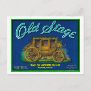 Old Bühne Pear Crate LabelMedford, OR Postkarte