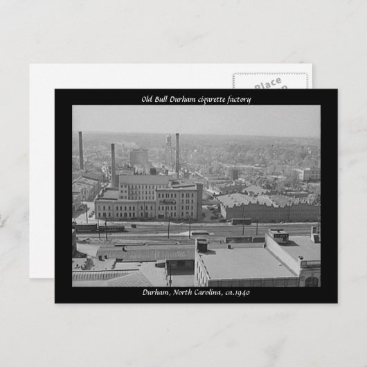 Old Bull Durham Zigarettenfabrik Postkarte (Vorne/Hinten)