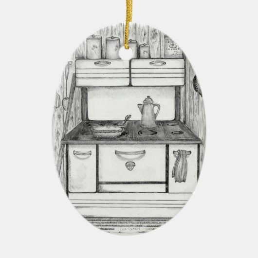 Old Cabin Stove Keramik Ornament (Vorne)