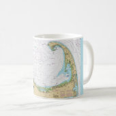 Old Cape Cod Bay Nautical Chart Mug Kaffeetasse (VorderseiteRechts)