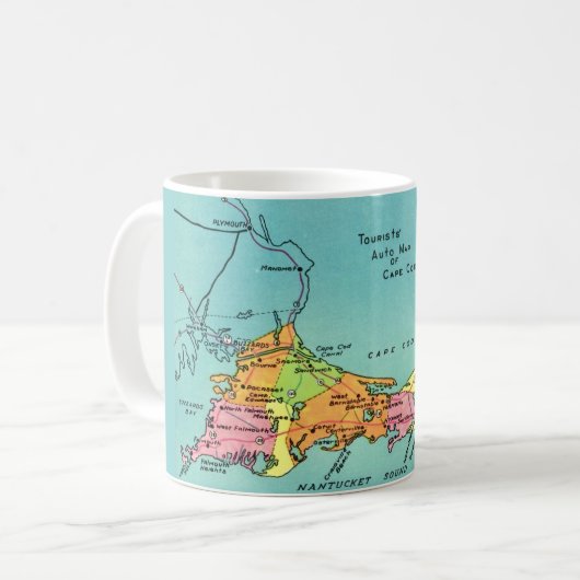 Old Cape Cod Map Kaffeetasse (Vorderseite Links)