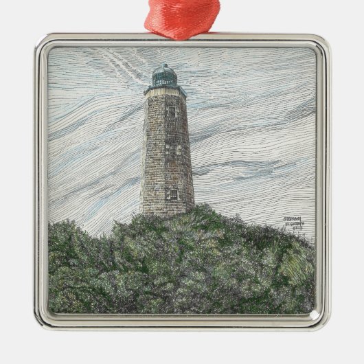 Old Cape Henry Lighthouse Ornament Aus Metall (Vorne)