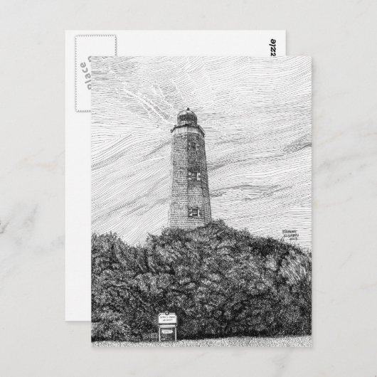 Old Cape Henry Lighthouse Postkarte (Vorne/Hinten)