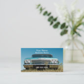 Old Car Business Card Visitenkarte (Stehend Vorderseite)
