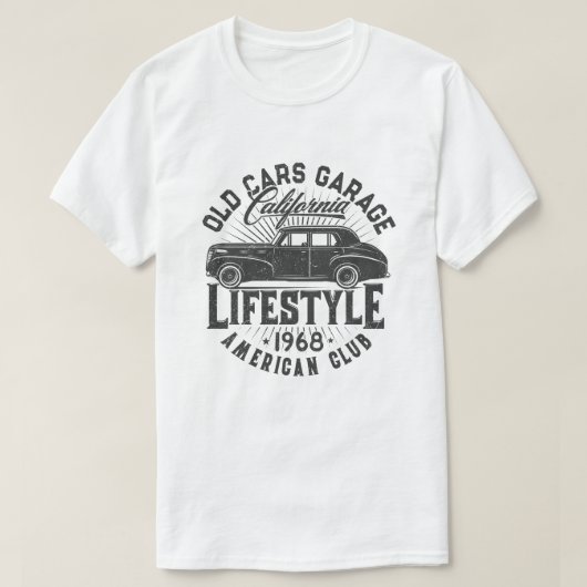 Old Car Garage American Club T-Shirt (Design vorne)