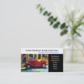 Old Car Repair Shop - Restauration Visitenkarte (Stehend Vorderseite)