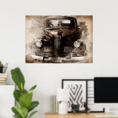 Old Car Vintage Poster (Heimbüro)
