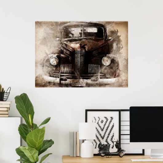 Old Car Vintage Poster (Heimbüro)